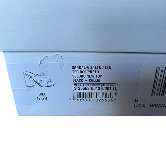 Schutz Callie Velvet Block Heel Sandals – Black Veludo – Women’s Size 5.5B - Picture 7 of 7